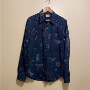 PAUL SMITH COTTON BUTTON DOWN SHIRT . Made in Italy . Size L